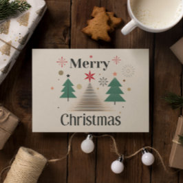 Modern Minimal Julgran Semesterkort Vykort