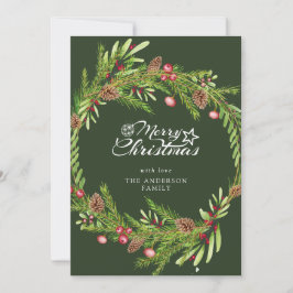 Modern Minimal julkrans script God Jul Julkort