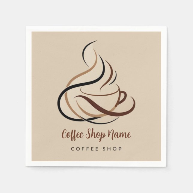 Modern minimal kafé professionell butik pappersservett (Framsidan)