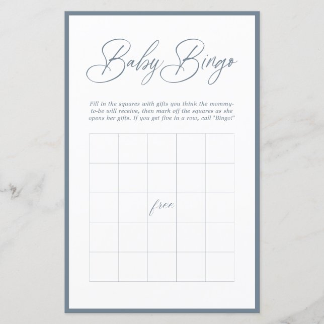 Modern Minimal Kalligrafi | Baby Bingo (Framsida)
