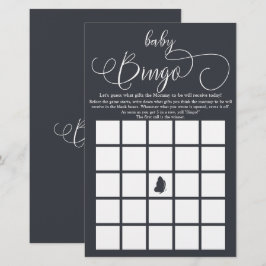 Modern Minimal Kalligrafi Baby Bingo Spel Flyer