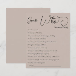Modern Minimal Kalligrafi Baby Shower Gissa Vem