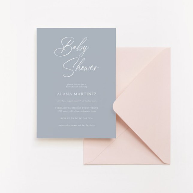 Modern minimal kalligrafi | Babyskor Inbjudningar (Skapare uppladdad)