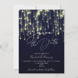 Modern minimal kalligrafi Bröllop spara datum Inbjudningar