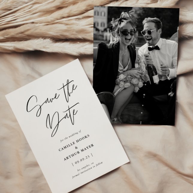  Modern Minimal Kalligrafi Foto Spara Datumet (Skapare uppladdad)