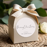 Modern minimal Kalligrafi jul Runt Klistermärke<br><div class="desc">designade julklistermärken i anpassningsbar och etiketter med modern minimal kalligrafi i stil med personlig namn.</div>