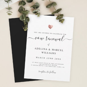 Modern minimal kalligrafi Ro Guld Vow Renewal I Inbjudningar
