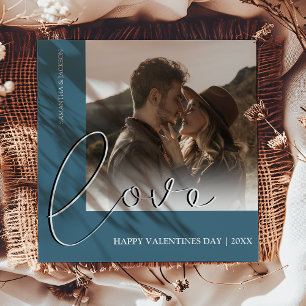 Modern Minimal Kärlek Foto Valentines day Helgda Julkort