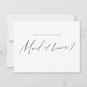 Modern minimal kommer du att bli mitt maid of hono inbjudningar