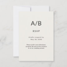 Modern Minimal Kommunhus Bröllop RSVP-kort