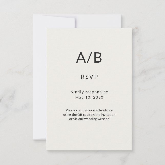 Modern Minimal Kommunhus Bröllop RSVP-kort OSA Kort (Framsida)