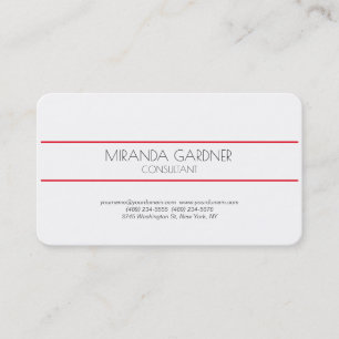 Modern minimal konsult för Kreativet Red White Visitkort
