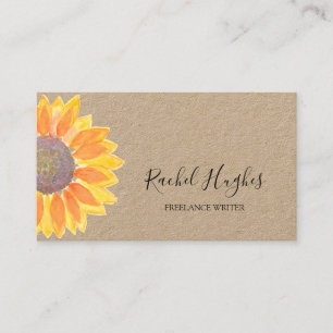 Modern Minimal Kraft Papper Freelance Writer Visitkort