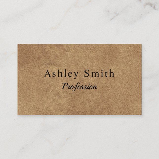 Modern Minimal Kraft Papper Visitkort (Framsida)