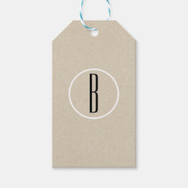 Modern Minimal Kraft Rustik Monogram Bröllopsgåva Presentetikett