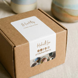 Modern Minimal Krukmakar Keramik Affär Box Omslag Adressetikett
