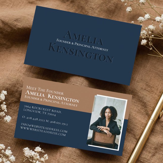 Modern Minimal Lawyer Law Firm Attorney Photo  Visitkort (Modern Minimal Lawyer Law Firm Attorney Photo Business Card)