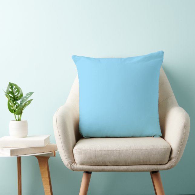 Modern Minimal Light Blue Solid Färg Kudde (Stol)