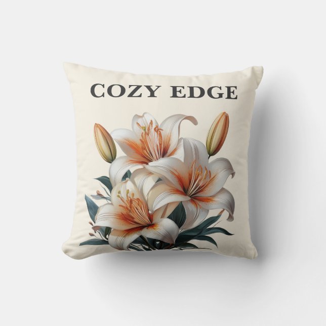 Modern Minimal Lily Botanisk Dekorativ  Kudde (Framsida)