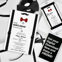 Modern minimal Little gentleman Cute Baby Shower
