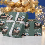 Modern minimal ljusbågsbild - grönt glatt presentpapper<br><div class="desc">Modern minimal trendig av eleganten Arch-fototypography sage grönt glatt christmas-fototypography-helgdag-presentfigursättning</div>