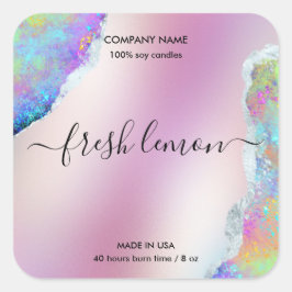 Modern minimal ljusröntgenopal för ljus fyrkantigt klistermärke