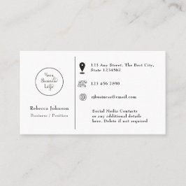 Modern minimal Logotyp för tillägg Visitkort