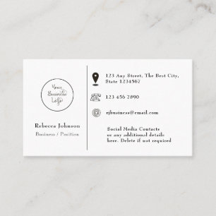 Modern minimal Logotyp för tillägg Visitkort