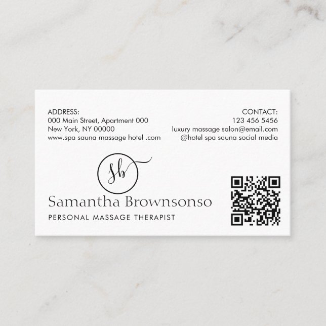 Modern Minimal Logotyp Foto Qr-kod Visitkort (Framsida)