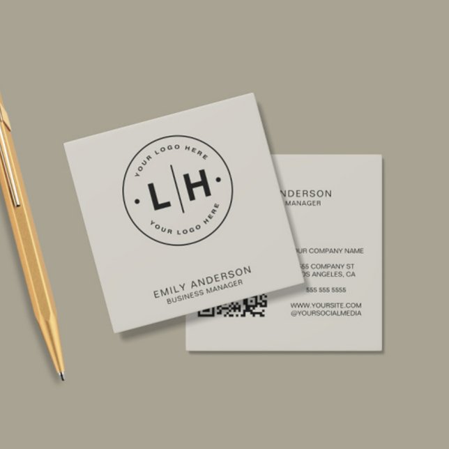 Modern minimal Logotyp QR Fyrkantigt Visitkort (Skapare uppladdad)