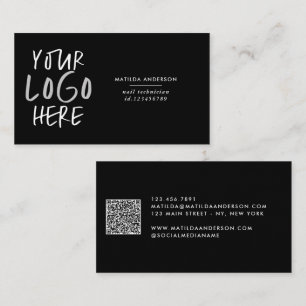 Modern, minimal logotyp som kan bytas ut mot foton visitkort