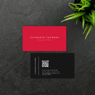 Modern Minimal Luxury Boutique QR CODE Business Ca Visitkort