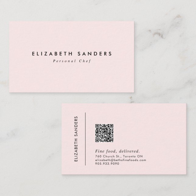 Modern Minimal Luxury Boutique QR CODE Visitkort (Fram/baksida)