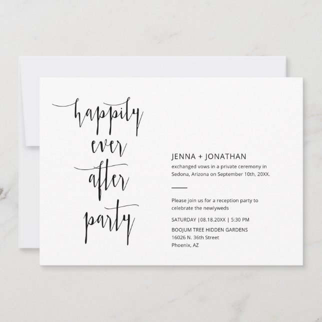 Modern minimal, lyckligtvis allt efter QR-kodfoto Inbjudningar (Framsida)