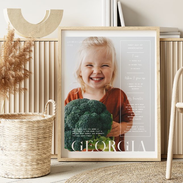 Modern Minimal magasintäckning | Första skoldagen Poster (Skapare uppladdad)