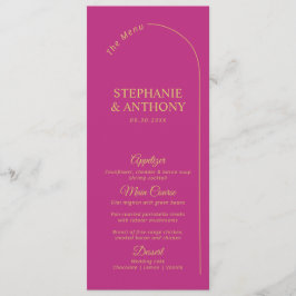 Modern minimal Magenta med Arch Bröllop Meny