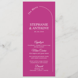 Modern minimal Magenta med Arch Bröllop Meny