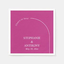 Modern minimal Magenta med Arch Bröllop Pappersservett
