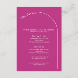 Modern minimal Magenta med Arch Bröllop Tilläggskort
