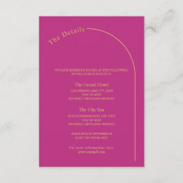 Modern minimal Magenta med Arch Bröllop Tilläggskort