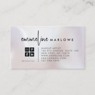 Modern Minimal Makeup Artist Pearl Visitkort