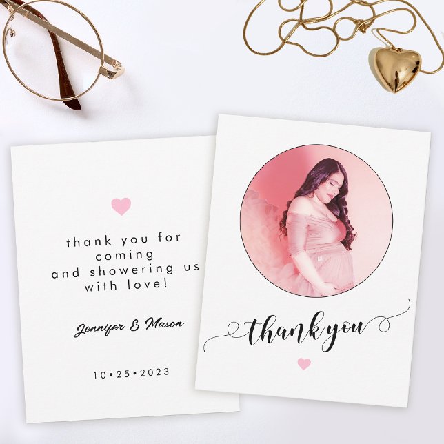 Modern minimal mamma för babduschfoto tack. tack kort (Skapare uppladdad)