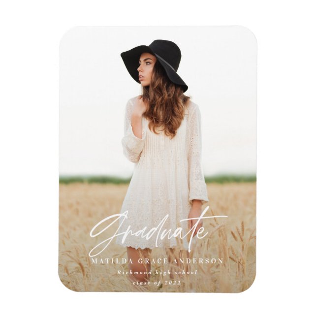 Modern minimal manustypografi studenten magnet (Vertikal)