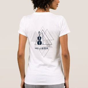 Modern minimal marin blå och vit fioldesigner t shirt