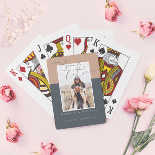 Modern, minimal marin Elegant och tonfoto med två  Casinokort