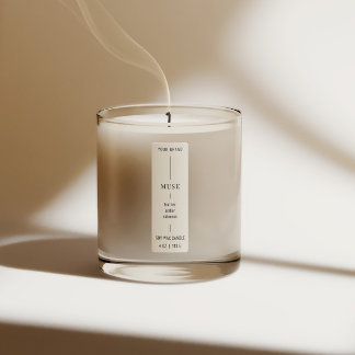 Modern minimal märkning av Lodrät Candle White Sak Klistermärke