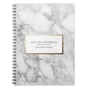 Modern minimal marmor och guld geometrisk anteckningsbok