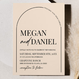 Modern minimal marsch Bröllop Inbjudningar