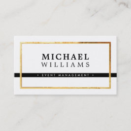 MODERN MINIMAL, maskulin guld gräns svart Visitkort