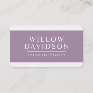 MODERN MINIMAL Mauve lila svart namn med fetstil Visitkort